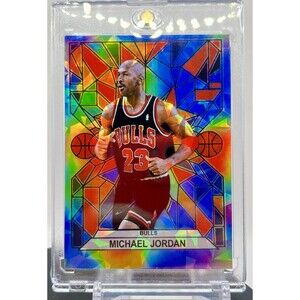 Michael Jordan SP Stained Glass Cracked Ice Holographic Custom Trading Card Bull